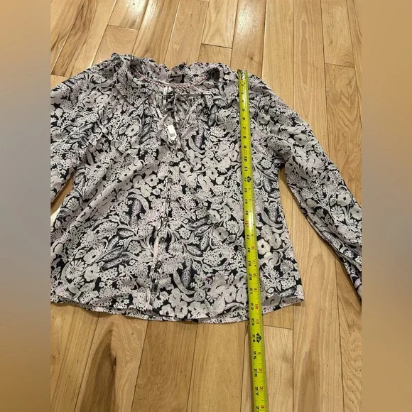 NWT by Anthropologie Peasant Blouse Top - White, Pink and Blue - Women’s Size XS - Picture 7 of 9